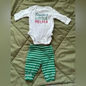 Santa's Little Helper Baby Outfit Newborn